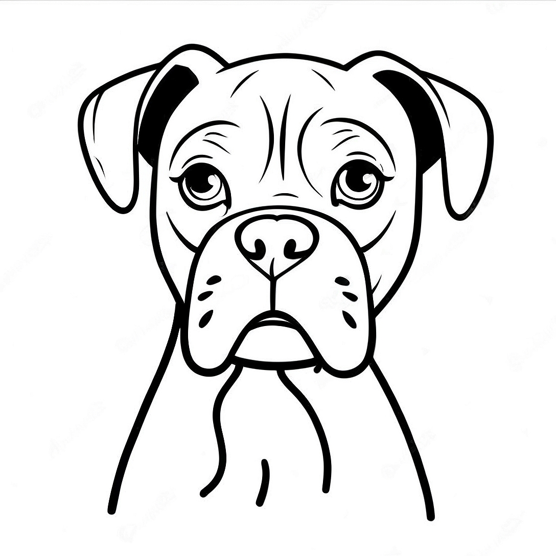 Boxer Dog Coloring Page | Boxer Dog coloring page
