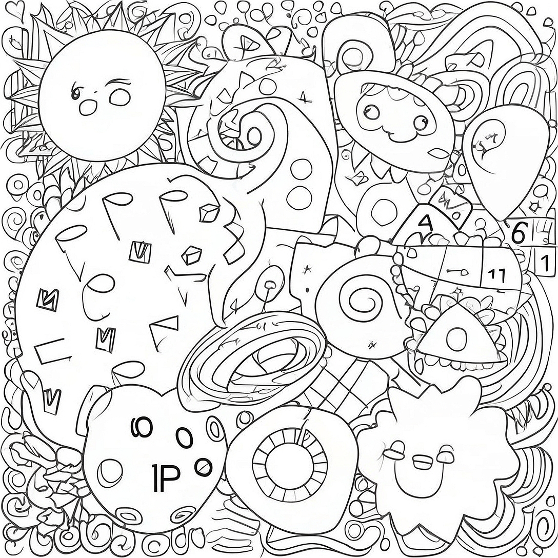 Colorful Math Shapes Coloring Page | Math 1st Grade coloring page