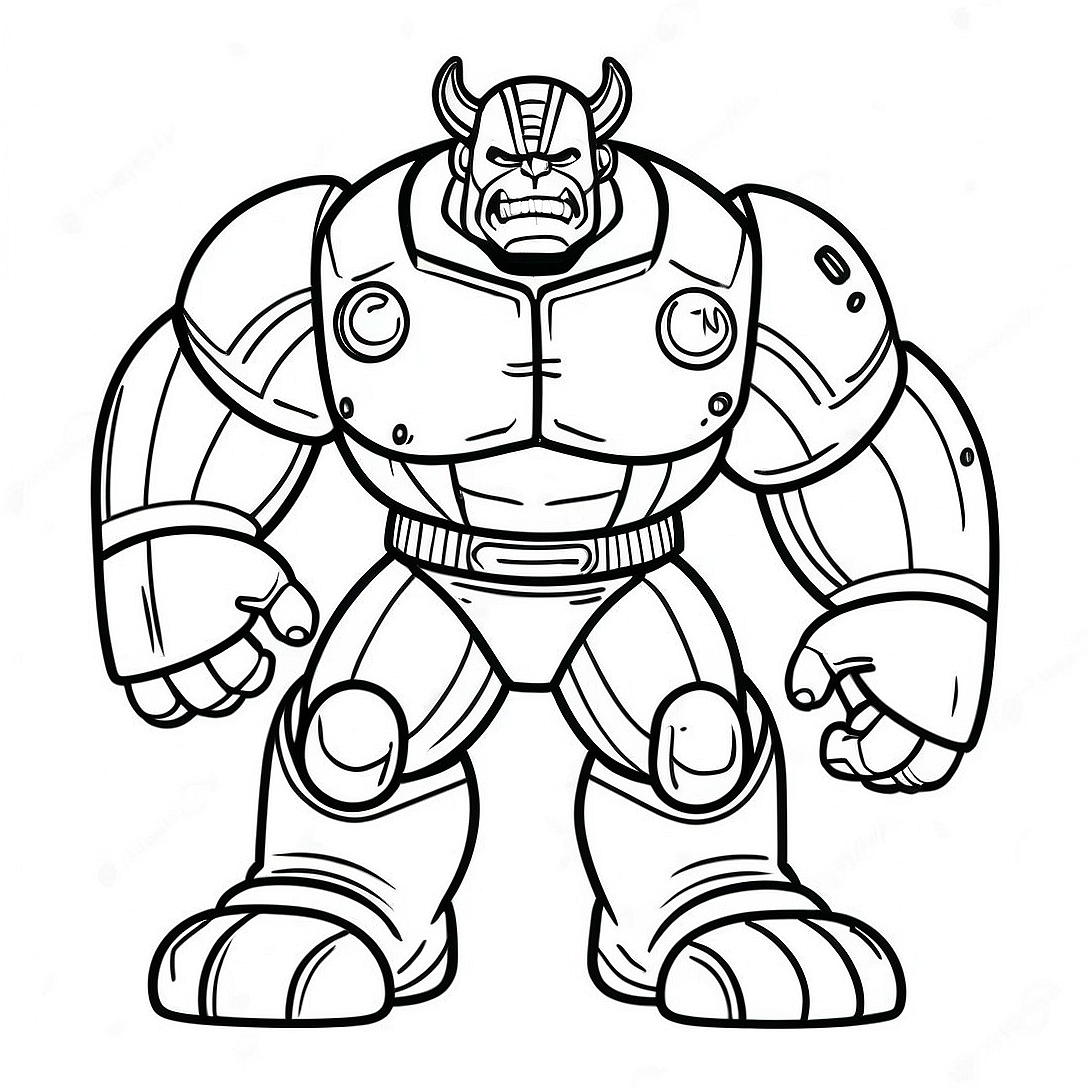 Hulk Buster in Action Coloring Page | Hulk Buster coloring page