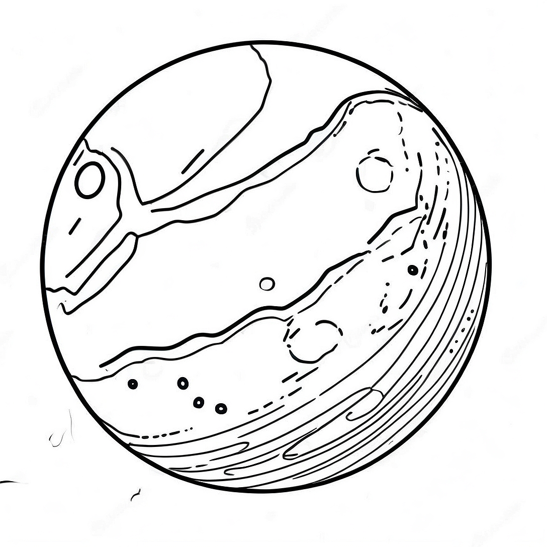 Pluto Dwarf Planet Coloring Page | 5 Dwarf Planets coloring page