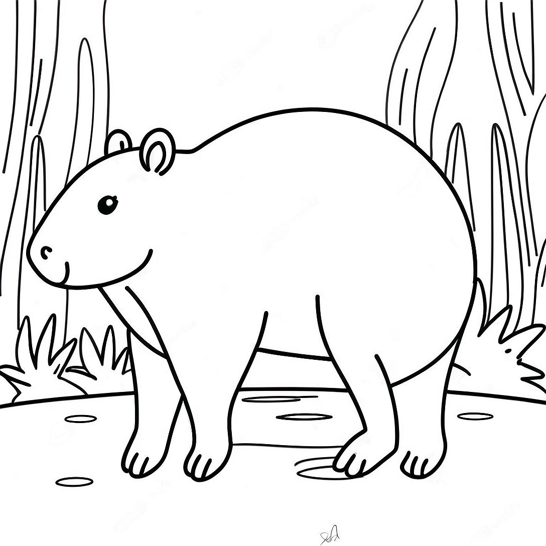 Capybara Coloring Page | Capybara coloring page