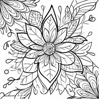 Colorful Fall Leaf Mandala Coloring Page | Fall Leaf 塗色頁
