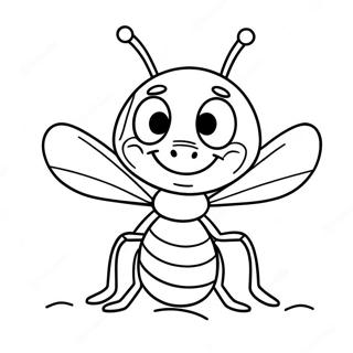 Cute Cartoon Ant Coloring Page | Ant 塗色頁