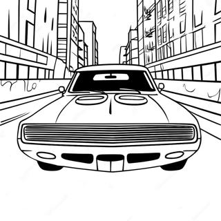 Dodge Charger Racing Action Coloring Page | Dodge Charger 塗色頁