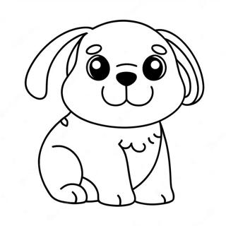 Kawaii Dog Coloring Page