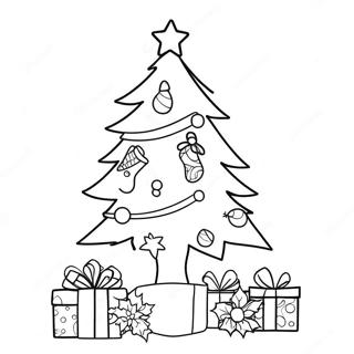 Festive Christmas Tree Coloring Page | Christmas Cards 塗色頁
