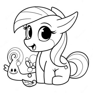 Fluttershy with Cute Animals Coloring Page | Fluttershy 塗色頁