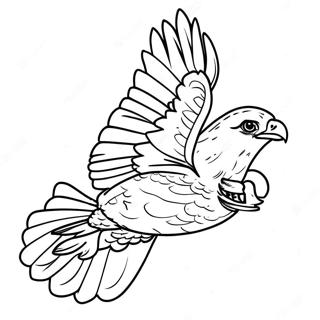 Majestic Hawk in Flight Coloring Page | Hawk 塗色頁