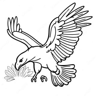 Majestic Bald Eagle in Flight Coloring Page | Bald Eagle 塗色頁
