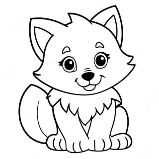 Cute Wolf Anime Pup Coloring Page | Wolf Anime 塗色頁