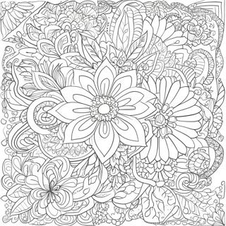 Intricate Floral Patterns Coloring Page | for Adults 塗色頁