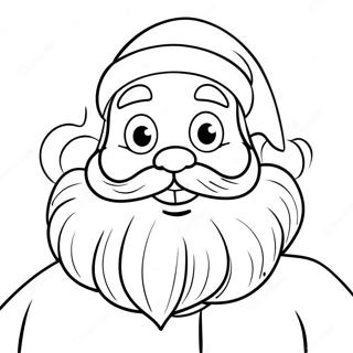 Cheerful Santa Claus Coloring Page | Christmas Cartoon 塗色頁
