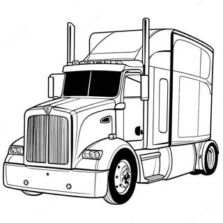 Peterbilt Semi Truck Coloring Page | Peterbilt Semi Truck 塗色頁