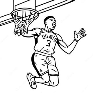 Giannis Antetokounmpo Dunking Coloring Page