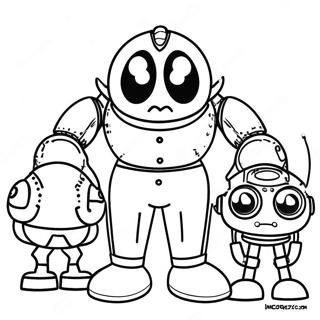 Evil Dr Eggman with Robots Coloring Page | Dr Eggman 塗色頁