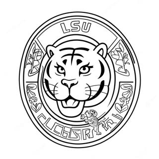 LSU Tigers Logo Coloring Page | LSU 塗色頁