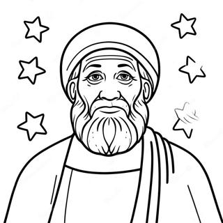 Abraham with Stars Coloring Page | Abraham 塗色頁