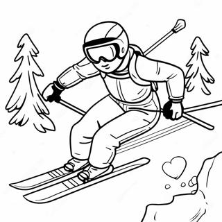 Skiing Coloring Page | Skiing 塗色頁