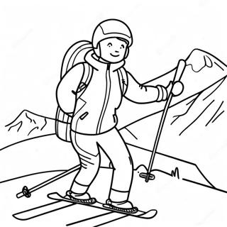 Adventurous Skiing Coloring Page | Skiing 塗色頁