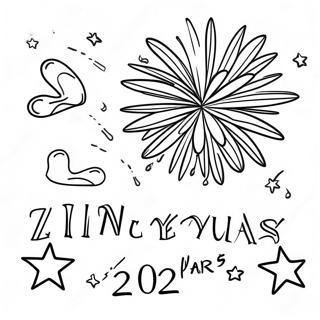Festive New Years 2024 Fireworks Coloring Page | New Years 2024 塗色頁