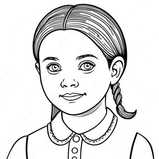 Wednesday Addams Coloring Page | Wednesday Addams 塗色頁