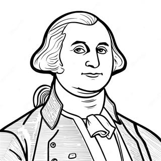 George Washington Portrait Coloring Page | Presidents 塗色頁