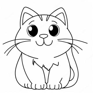Anime Cat Coloring Page | Anime Cat 塗色頁