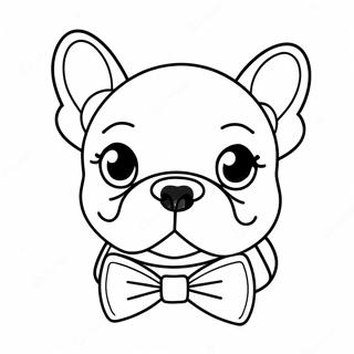 Cute Frenchie with Bowtie Coloring Page | Frenchie 塗色頁