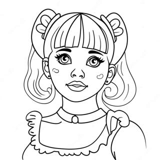 Melanie Martinez with Colorful Hair Coloring Page | Melanie Martinez 塗色頁