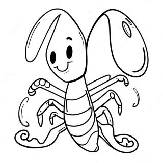 Cute Cartoon Lobster Coloring Page | Lobster 塗色頁