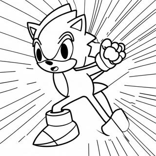 Silver Sonic in Action Coloring Page | Silver Sonic 塗色頁