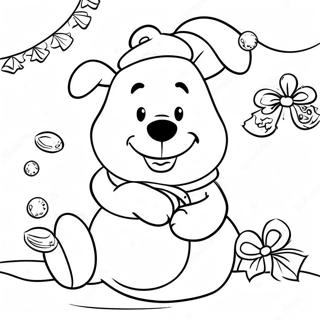 Winnie the Pooh Christmas Coloring Page | Winnie the Pooh Christmas 塗色頁
