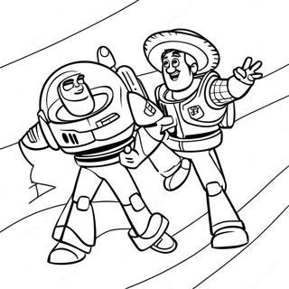 Woody and Buzz Lightyear Adventure Coloring Page | Toy Story 3 塗色頁