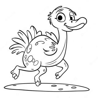 Funny Ostrich Running Coloring Page | Ostrich 塗色頁