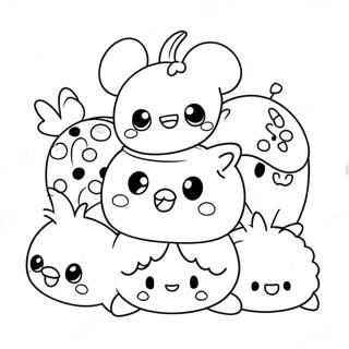 Cute Tsum Tsum Characters Coloring Page