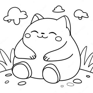 Happy Snorlax Sleeping Coloring Page | Snorlax 塗色頁