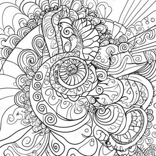 Tie Dye Spiral Pattern Coloring Page