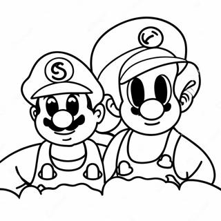 Luigi and Mario Adventure Coloring Page | New Super Mario Bros Movie 塗色頁