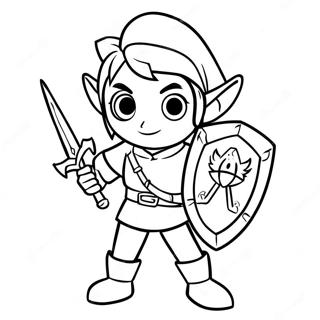 Link in Heroic Pose Coloring Page | Zelda 塗色頁