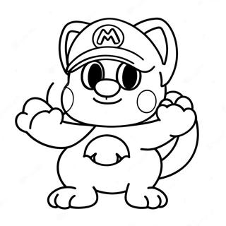 Adventurous Cat Mario Coloring Page | Cat Mario 塗色頁