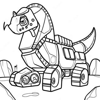 Mighty Dinotrux in Action Coloring Page | Dinotrux 塗色頁