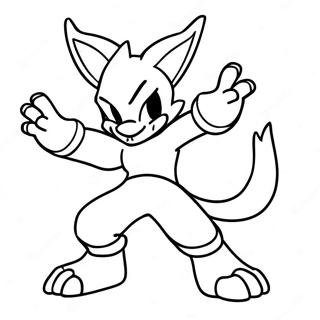 Lucario in Battle Pose Coloring Page | Lucario 塗色頁