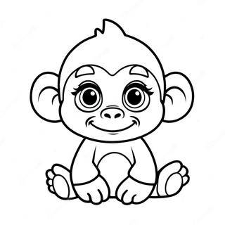 Cute Baby Gorilla Coloring Page