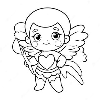Cute Cupid with Heart Arrows Coloring Page | Cupid 塗色頁