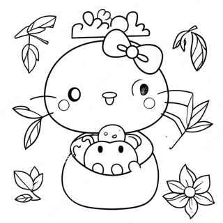 Hello Kitty Thanksgiving Coloring Page