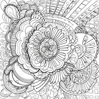 Intricate Optical Illusion Shapes Coloring Page | Optical Illusion Geometric 塗色頁