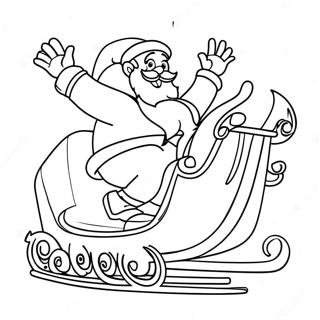 Challenging Santa Claus in Sleigh Coloring Page | Hard Christmas 塗色頁