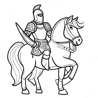 Brave Knight in Armor Coloring Page | Knight 塗色頁