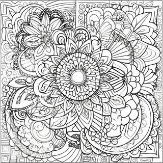 Intricate Grayscale Mandala Designs Coloring Page