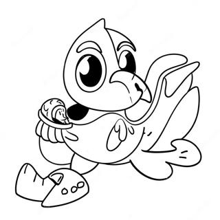 Seahawks Mascot Cheerful Coloring Page